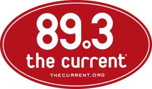 red oval with text "89.3 the current, thecurrent.org"