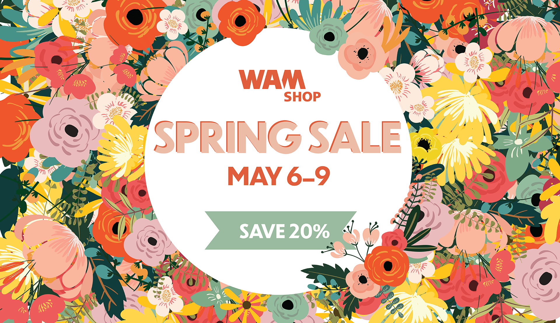 WAM Shop spring sale banner