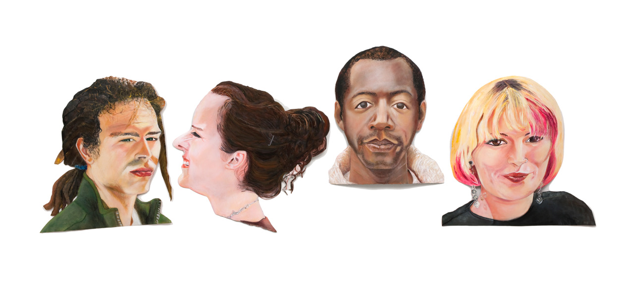 Painting portraits of 4 different people