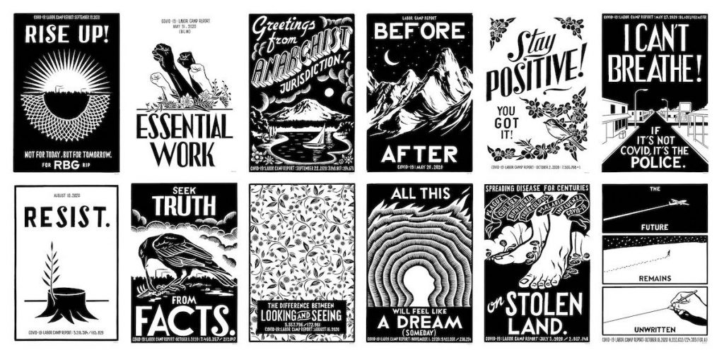 Several art posters