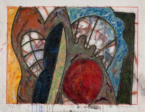 Morgan, Clarence. Hermetic Dwelling, 1988, acrylic, charcoal, chalk, and polymer on paper.