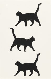 3 black cat silhouettes