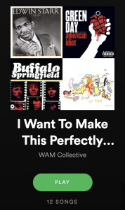 4 albums above a spotify play button