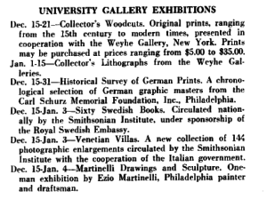 University Gallery Exhibition excerpt