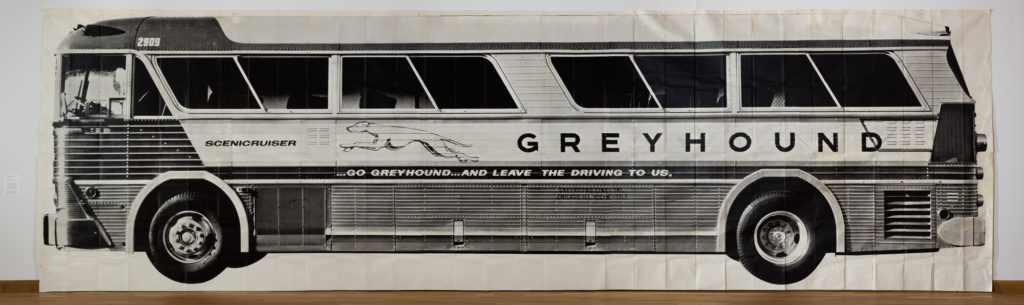 An old greyhound bus