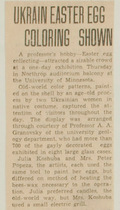 Ukrain Easter Egg Coloring newspaper clipping