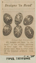 ornate eggs newspaper clipping