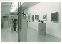 A hall with art on display