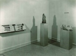 2 sculptures on display