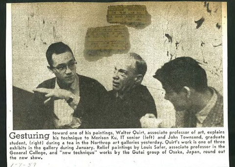 Old newspaper clipping of 3 people