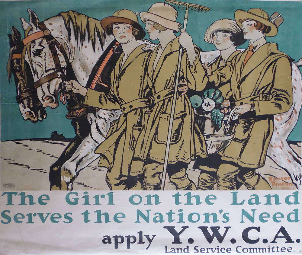 4 women and 2 horses world war 1 propaganda poster