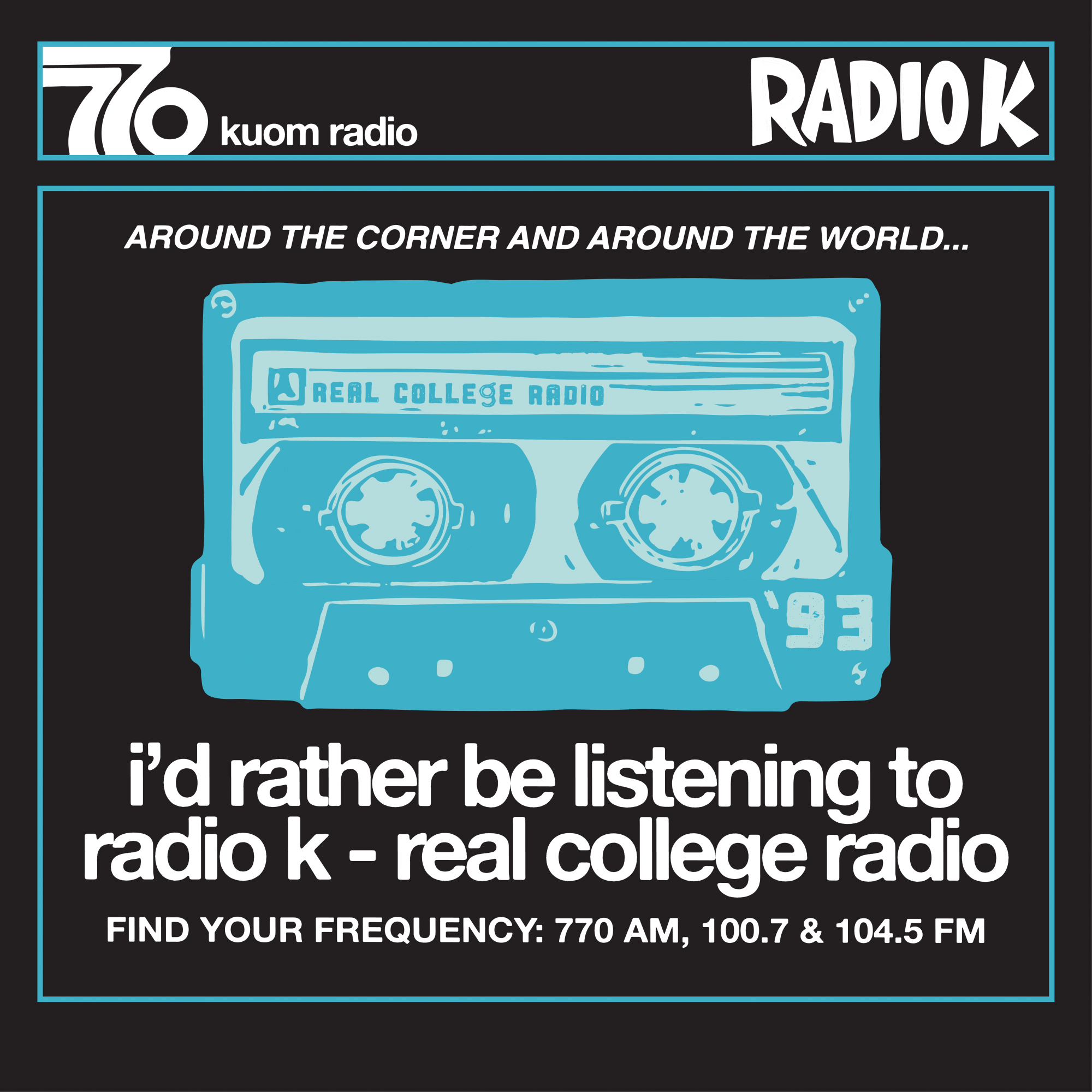 I'd rather be listening to Radio K. Real college radio.