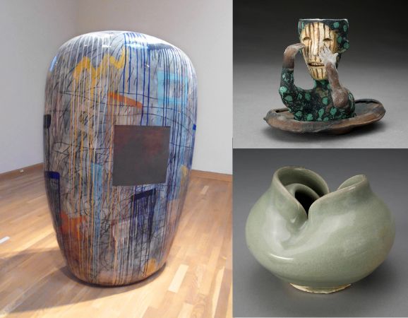 Jun Kaneko, Warren Mackenzie, Wesley Anderegg ceramic artwork.