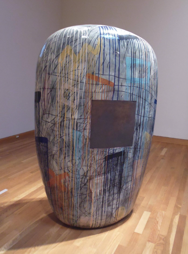 Human-scale ceramic object by Jun Kaneko