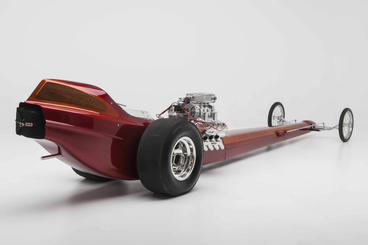 artist rendition of a dragster car