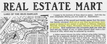 newspaper excerpt with title "Real Estate Mart"
