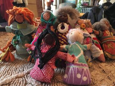 An assortment of various dolls
