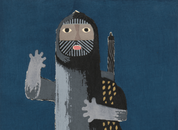 art of person with beard waving
