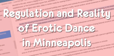 Regulation and Reality of Erotic Dance in Minneapolis banner