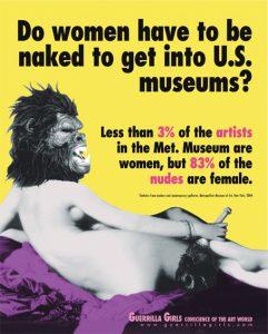 'Do women have to be naked to get into U.S. museums?' poster