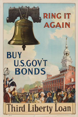 "BUY U.S. GOV'T BONDS" poster with a bell